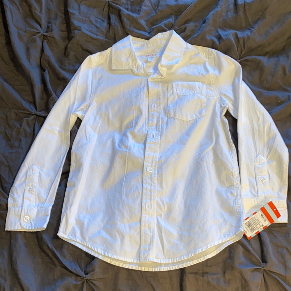 Cat&Jack button up youth size m 8/10 white